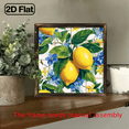 thumbnail image 5 of 2D Flat, 1pc Vintage Lemons Blue Flowers Wooden Framed Wall Art - 8x8 Inch Inspirational Decor with Lemon Branch Design, Perfect Gift for Family Friends, Rustic Home Decor, Lemon Kitchen Deco, 5 of 9