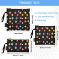 thumbnail image 3 of Haosy 3 Pack Reusable Ziploc Bags BPA Free Healthy Food Storage Bag Leakproof Sandwich Snack Freezer Bags Colorful Polka Dots, 3 of 7