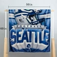 thumbnail image 2 of Seattle Football Blanket Classic Sherpa Double Layer Fabric Warm Blankets, Soft Flannel Throw Blankets for Football Fans Gifts 60" X 50", 2 of 6