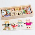 thumbnail image 3 of Little Bear Change Clothes Kid's Early Education Wooden Puzzle Jigsaw Dressing Game Baby puzzle toys, 3 of 5