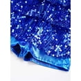 thumbnail image 6 of Venjoe Kids Girls Sparkly Sequin Dance Dress Leotard with Hair Bands Dancewear Set for Jazz Latin Royal Blue 4, 6 of 7