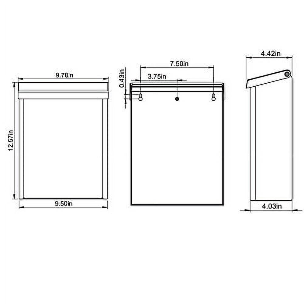 Gibraltar Mailboxes Designer Locking Medium Capacity Galvanized Steel Black, Wall-Mount Mailbox, DVK00000