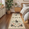 thumbnail image 2 of Nanan 2'x6' Runner Rug Hallway Kitchen Machine Washable Runners Non Slip Bedroom Cat Print Mats for Laundry Room, Beige, 2 of 6