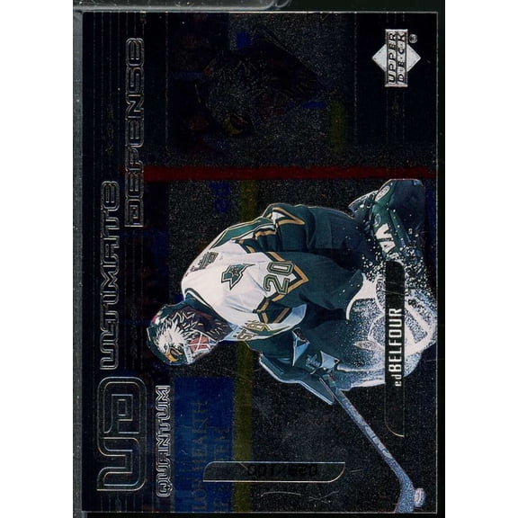 Ed Belfour Card 1999-00 Upper Deck Ultimate Defense Quantum Silver /100 #UD5