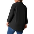 thumbnail image 4 of DARING DIVA Women's Plus V Neck Long Sleeve Flowy Blouse 2X Black, 4 of 6