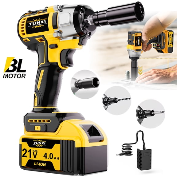 DGB Brushless Cordless Impact Wrench, Multi‑Function 2‑in‑1 Electric Power Wrench Drill Handheld Repair Power Tool