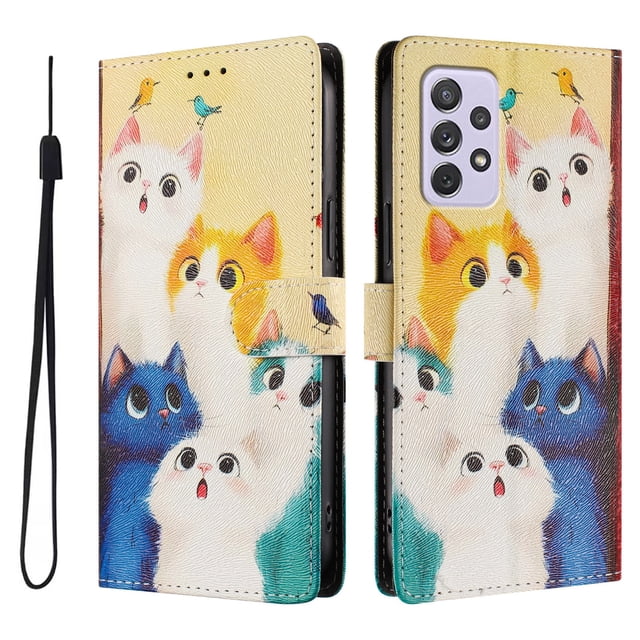 FOXDOCK Funda Tipo Cartera para Samsung Galaxy A72 con Soporte y Correa – Diseño de Patrones Lindos