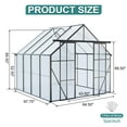 thumbnail image 3 of Witaxima 8x8 FT Double Door Polycarbonate Greenhouse with Raised Base, Aluminum Heavy Duty Walk-in Greenhouse for Outdoor Backyard, All Season Use, Black, 3 of 8