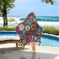 thumbnail image 3 of Yayeee Kids Hooded Towel with Hand Pockets Beach Soft Absorbent Bath Wrap 50 x 23.5 inch, Vibrant Flowers Pattern, 3 of 5