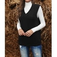 thumbnail image 4 of Women's Black Sleeveless Cable Knitted Sweater Tank, 4 of 20