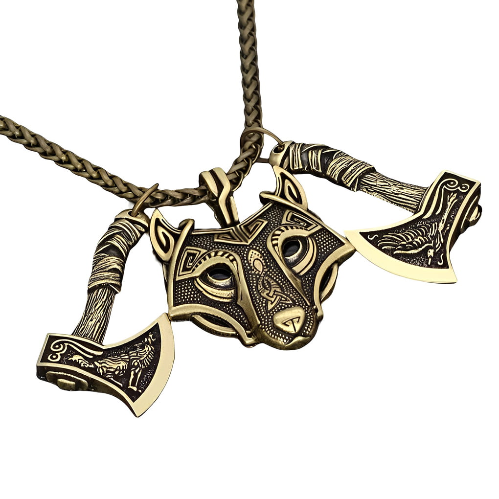 Jygee Hanging Pendant Necklace Wolf Head Necklaces Animal Alloy Jewelry Clothes Accessories Women Mythology Amulet Cyan - Walmart.com