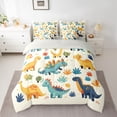 thumbnail image 2 of Castle Fairy Cartoon Dino Bedding Comforter Set 7-Piece for Preppy Child,Cute Jungle Wildlife King Bedding Sets,Kawaii Jungle Animal Dinosaurs Ultra Soft Bed Sheets,Microfiber Bedroom Decor, 2 of 8