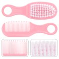 thumbnail image 3 of Miangastore 1 Set Baby Brush and Comb Newborn Infant Massage Hair Brush Comb Kit (Pink), 3 of 8