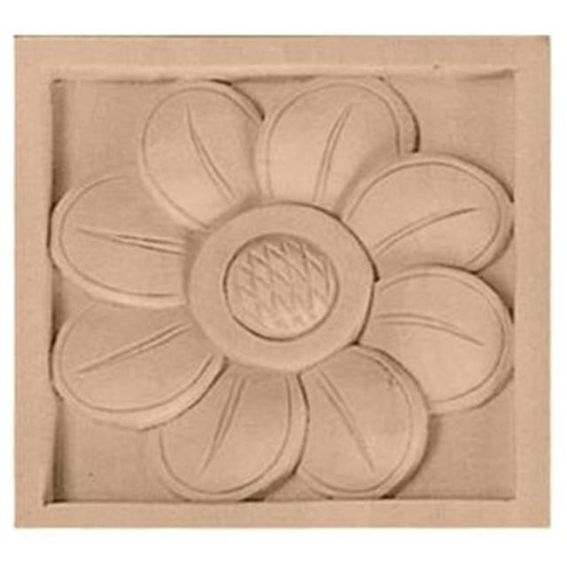 Ekena Millwork ROS05X05SFAL 5 Po x 5 Po H x 1 Po D Grande Rosette de Tournesol - Accent Architectural