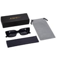 thumbnail image 5 of Gafas de sol Allarallvr rectangulares con forma de ojo de gato delgadas para mujer, color negro, 5 of 5