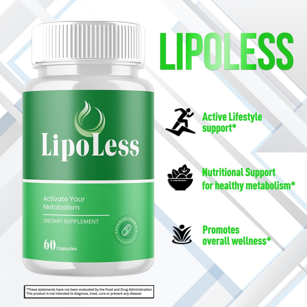 LipoLess Advanced Formula Pills Supporting Energy and Healthy Lifestyle Lipo Less 180 Capsules