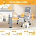 thumbnail image 4 of Arlopu Kids Table and 2 Chairs Set, Height-Adjustable Toddler Table and Chairs Set with Graffiti Desktop, Toddler Activity Table for Daycare/ Classroom/Home, 4 of 9