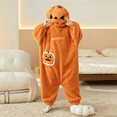 thumbnail image 4 of Halloween Pumpkin Costume Adult Wearable Pumpkin Blanket One-Piece Pajamas Pajamas Cozy Loungewear Halloween Cosplay Costume，Orange S, 4 of 5