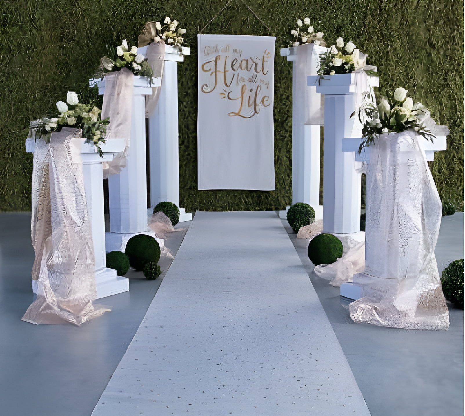 Fun Express - 6' Marble Fluted Pillars (2pc) for Wedding - Party Decor - Large Decor - 3 - D Stand Ups - Wedding - 2 Pieces