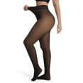 thumbnail image 4 of jinghuiyue Women Fleece Lined Tights Fake Translucent Warm Pantyhose Opaque Thick Stocking Leggings M/L, 4 of 7