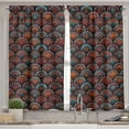 thumbnail image 2 of Ambesonne Moroccan Valance & Curtain, Scale Mandala Design, 55"x30", Aqua Orange Ruby, 2 of 6