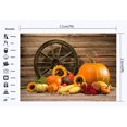 thumbnail image 2 of ABPHOTO Polyester 7x5ft Autumn Harvest Backdrop Vintage Old Wheel and Pumpkin Backdrops Sunflower Retro Stripes Wood Floor Photography Background for Kids Adults Thanksgiving Day Photo Studio Props, 2 of 3