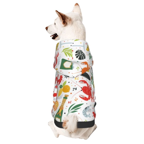 Balery Crabs Shrimps Sudadera con Capucha para Perros Pequeños – Ropa para Mascotas, Disfraz para Perros y Gatos, Ideal para Fiestas y Cosplay-XX-Large