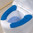 thumbnail image 1 of Cojín adhesivo para asiento de inodoro de baño 4 Cojín de asiento de invierno lavable y reutilizable, 1 of 5