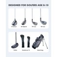 thumbnail image 3 of PUDO Kids Golf Clubs Set 11-13 Years Junior Golf Clubs Full Set 5-Piece Set With Stand Bag - Grey, 3 of 8