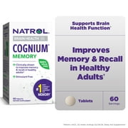 Natrol Cognium Memory Tablets Dietary Supplement for Brain Health Support, 100mg, 60 Count