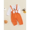 thumbnail image 3 of Suealasg 2Pcs Baby Boys Girls Halloween Outfit 3 6 9 12 18 Months Infant Boy Girl Long Sleeve Pumpkin Print Romper Suspender Pants Sets, 3 of 7