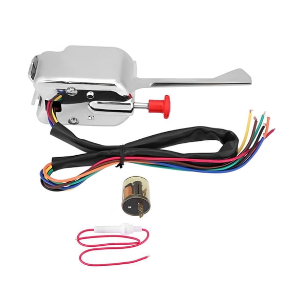 Maytalsory 12V Universal Street Ho-t Rod Turn Signal Switch Signal Switch Turn Signal Switch Switch Chrome Turn Signal Switch With 2Pin Flasher