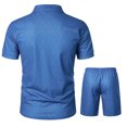 thumbnail image 5 of Fgnfyis Men's Set of 2 Piece T Shirt Sports and Leisure Set Plus Size Short Sleeved Shorts Set Men Summer Outfits Light Blue XL, 5 of 6