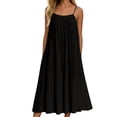 thumbnail image 2 of YuXingFu Summer Dresses for Women Maxi Sleeveless Plus Size Womens Dress Crew Neck for Beach Long Casual Summer Black S, 2 of 6