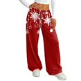 thumbnail image 2 of Hearthz Pajama Pants Christmas Women High Waist Wide Leg Women's Pajama Pants Fall Winter Comfy Pants for Women Xmas Sleeping Pants Women, 2 of 5