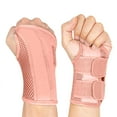 thumbnail image 1 of Muñequera para túnel carpiano mano derecha izquierda para hombres y mujeres, soporte para dormir durante la noche, férulas, estabilizador de brazo con (mano izquierda-rosa, (paquete de 1)), 1 of 5