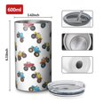 thumbnail image 4 of 20oz Coffee Tumblers White Colorful Monster Cartoon Trucks Pattern Stainless Steel Vacuum Insulated Travel Tumbler Coffee Cups Mug with Lid and Straw with Cleaning Brush for Cold & Hot Drinks, 4 of 5