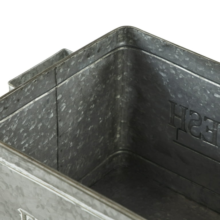 Studio 350 Large Rectangular Galvanized Steel Cart Planters Studio 350 Large Rectangular Galvanized Steel Cart Planters