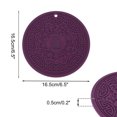 thumbnail image 2 of Unique Bargains 1 Pc Carved Flower Silicone Coaster Purple, 2 of 5