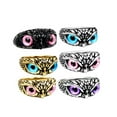 thumbnail image 2 of PAMTIER Men's Women's Vintage Animal Owl Head Gothic Biker Gemstone Ring Gold Orange Size 9, 2 of 3