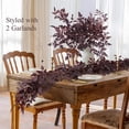 thumbnail image 4 of Dark Plum Fall Garland 6 Ft, Fuller Artificial Autumn Leaf Seeded Vine Garland, Moody Halloween Thanksgiving Decor for Fireplace Mantel, Table, Staircase, Porch, 4 of 7