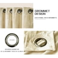 thumbnail image 3 of Chezmoi Collection Lux Beige Distressed Velvet Curtains 2 Panel Set, Room Darkening Luxury Velvet Grommet Top Window Drapes for Living Room Bedroom 50" W x 96" L, 3 of 9