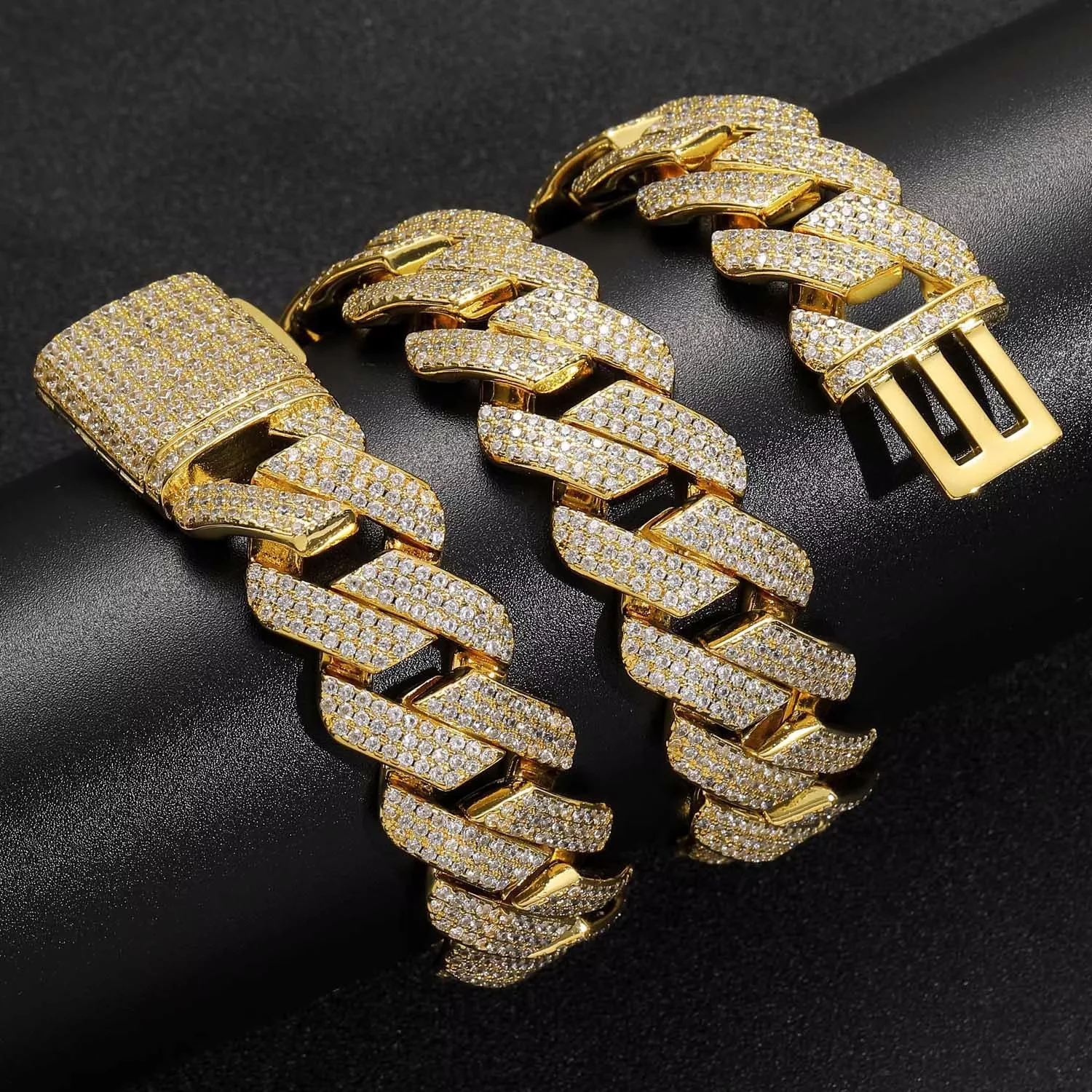 AIXZETHY 20MM Cuban Link Chain for Men Iced Out Miami Cuban Necklace Real Gold Plated 5A+ Zicron Iced Out Chain Gold/Silver Bling Diamond Luxury Hip Hop Jewelry Gifts for Women Men
