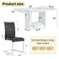 thumbnail image 4 of NYEESS Modern Dining Table Set for 6, 63" White Faux Marble Table and 6 Black PU Leather Chairs, MDF Kitchen Table with Silver Metal Legs, Rectangular Dinner Table Set for Home, 4 of 9