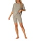 thumbnail image 1 of Conjunto de sudadera de manga corta de punto acanalado suave INSPIRE CHIC para mujer, pantalones cortos, ropa de casa, pijama XS Caqui, 1 of 6