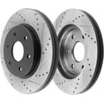 thumbnail image 2 of JADODE 331mm Rear Brake Kits Premium Drilled Slotted Brake Rotors Disc Ceramic Pads Replacement for 2008-2016 Buick Enclave, 2009-2017 Chevy Traverse, 2007-2016 GMC Acadia, 2007-2010 Saturn Outlook, 2 of 7