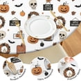 thumbnail image 4 of White Halloween Pumpkin Skull Bat Pattern Round Fitted Tablecloth with Elastic Edge,Dining Table Cover Waterproof,Outdoor Round Tablecloth for Camping,Dining,Indoor and Outdoor, 4 of 7