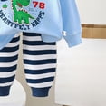 thumbnail image 5 of TOWED22 Baby Toddler Boy Fall Winter Set Outfits 2Pcs Long Sleeve Printed Round Neck T-Shirt Elastic Waist Pants Soft Warm Clothes(Light Blue,18-24 M), 5 of 5