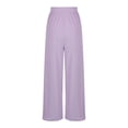 thumbnail image 6 of ABATAB Flowy Palazzo Pants for Women Ribbed Summer Baggy Outfits Wide Leg Beach Casual Vacation Pants with Pockets, 6 of 7