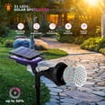 thumbnail image 2 of Solar Color Spot Lights Outdoor, 21 LEDs Color Changing Outdoor Lights, IP67 Waterproof RGB Multicolor Yard Solar Spotlights Auto On/Off for Pathway Garden Pool Patio Tree, 2 of 6